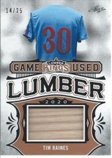 2020 Leaf Lumber Kings Baseball TIM RAINES Game Used Lumber 14/25 #GUL-60