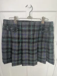 GAP Tartan Plaid Pleated Mini Skirt Blue Black School Girl Academia Size 4 - Picture 1 of 5