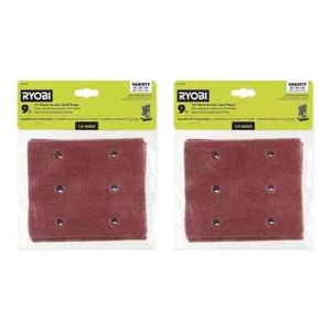 Ryobi Set Assortimento 18 Pezzi 1/4 Foglio Carta Vetrata - Grana 80, 120 e 220 - Foto 1 di 1