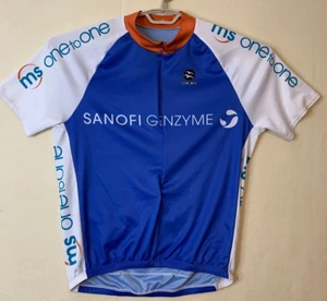 Zoca Mens Jersey MS one to One Cycling Jersey Short Sleeve Zip Blue & White XL - Picture 1 of 12
