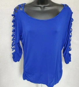 Heart Soul Womens Shirt Top Blouse Size M Medium Blue - Picture 1 of 12