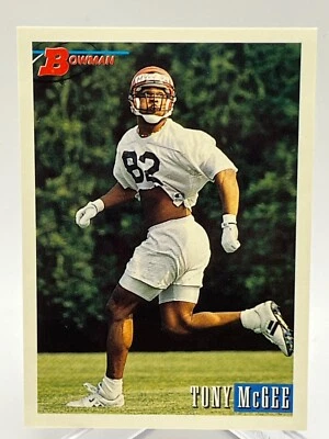 1993 Bowman NFL Football Rookie Card #123 Tony McGee TE #82 Cincinnati Bengals - Image 1 of 2