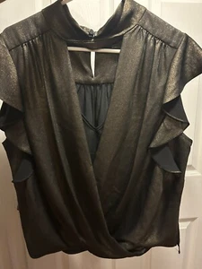 Bronze & Black BCBG Crisscross Top - Picture 1 of 6
