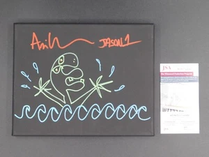 Ari Lehman Signed Original Artwork Sketch 8x10 Canvas Jason Voorhees JSA COA A - Picture 1 of 2