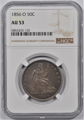 1856 O SEATED LIBERTY HALF DOLLAR 50C NGC AU 53 Cover