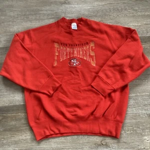 San Francisco 49ers Vintage Crewneck Salem Sportswear Made In USA Size L Red - Picture 1 of 9