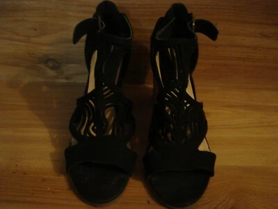 Sandalias negras George para mujer talla 7 zapatos de tacón correa Foto 1 de 4