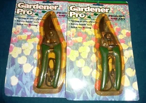 2 Gardener Pro Pruning Shears Spring action shear, Safety blade lock NOS - Picture 1 of 7
