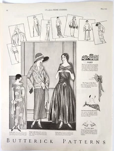Butterick Patterns Womens Fashion Clothing Antique 1923 Magazine Print Page - Picture 1 of 4
