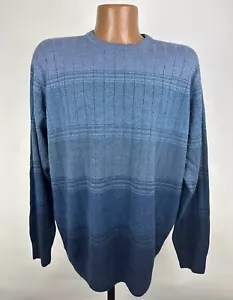 Vintage 90er Y2K GEOFFREY BEE Pullover XL leicht blau Vorzelt Streifen Grunge - Bild 1 von 13