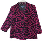 Susan Graver Purple / Black Zebra Print Fleece Jacket Mediumvguc