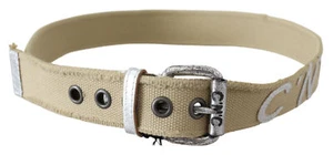 Costume National Women Beige Basic Belt 100% Cotton Solid Casual Strap 85 cm 34“ - Picture 1 of 3