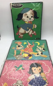 Lot of 3 Vintage Whitman Picture Tray Puzzles Toy Large Cardboard Dog Circus - Picture 1 of 9