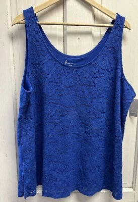 Camiseta sin mangas Lane Bryant azul real de encaje talla 22/24 nueva con etiquetas Foto 1 de 4