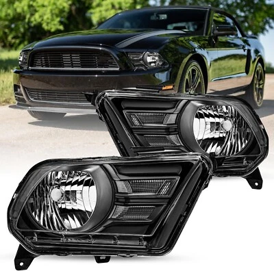 2010 - 2014 年福特野马 10 - 14 车头灯黑色外壳 — 第 1/4 张图片