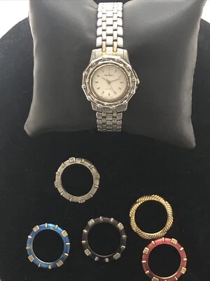 Reloj Mujer Vintage Peugeot Cuarzo Con 6 Biseles Intercambiables Para Reparar Foto 1 de 4