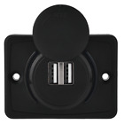 3.1A Car Dual Black ABS USB Port Socket Adapter 12V LED Waterproof