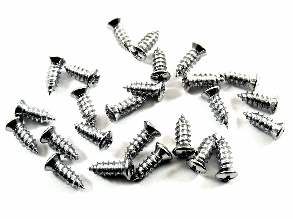 Tornillos interiores cromados PONTIAC - #10 x 1/2" de largo - #6 cabeza ovalada - 25 tornillos - #295 Foto 1 de 4