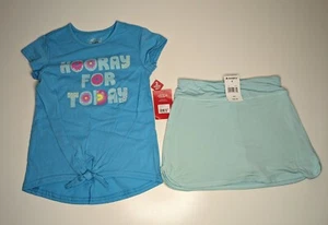 NWT BCG Toddler 5/6 2pc Set T-shirt and Skort Blue 'Hooray For Today" Girls - Picture 1 of 7