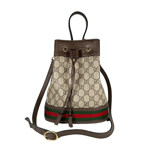 GUCCI Ophidia Piccola GG Borsa a Secchio A Tracolla Senza Tempo Autentica Classica Eccellente