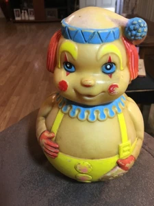 Vintage 1972 Clown Roly Poly Wobble Toy 6" - Picture 1 of 12