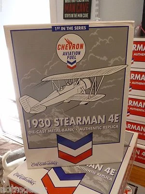 NEW LOWER PRICE! 1st IN THE SERIES CHEVRON 1930 STEARMAN 4E DIECAST AIRPLANE - Image 1 of 4