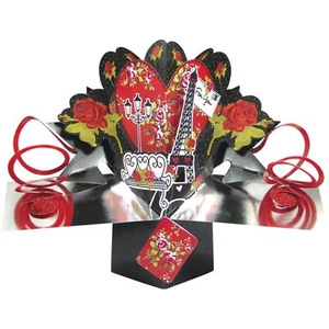 Tarjeta emergente 3D París rosas día de San Valentín cumpleaños romántico tarjetas de felicitación en blanco - Imagen 1 de 1