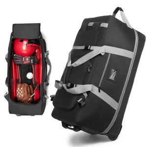 Baseball Catcher Bag with Wheels, Baseball Catcher Roller Bags with Large Cap... - Picture 1 of 7