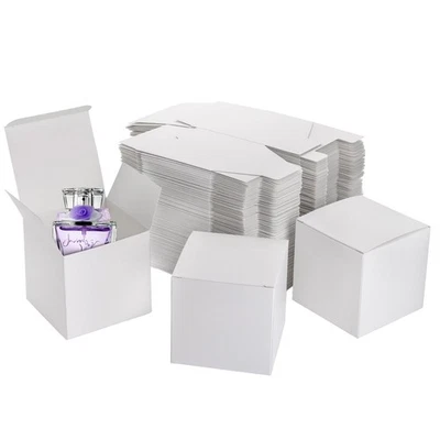 Paquete de 100 cajas de regalo de papel blanco con tapas, caja de regalo de 4 x 4 x 4 pulgadas P... Foto 1 de 4
