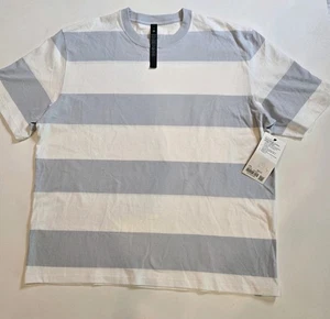 Lululemon Light Blue Stripe Heavyweight Cotton Jersey T-shirt XXL 2XL LM3FP7S NW - Picture 1 of 8