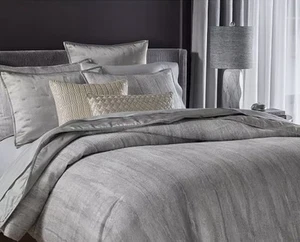 Hotel Collection Quartzite Gray FULL / QUEEN Duvet & Two Pillowshams Set Silver - Picture 1 of 13