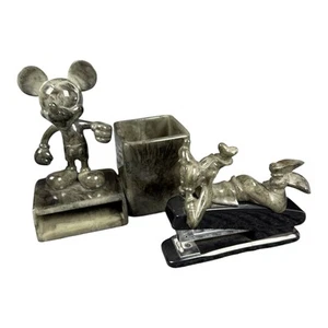 Disney Mickey Mouse Stifthalter Goofy Hefter Kunstmarmor Kunststoff Schreibtisch Büro - Bild 1 von 13