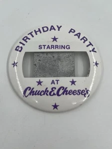 Extremely Rare 1970s/1980s Chuck E Cheese Birthday Party Pinback/Button Purple - Picture 1 of 2
