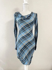 Vivienne Westwood Red Label Karo Kleid Gr. 40 blau langarm von JP gut - Bild 1 von 6