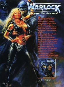 Álbum Warlock Triumph & Agony 1988 promoción revista impresa antigua anuncio ¿Regalo para fans? (4135) - Imagen 1 de 1