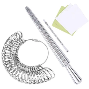 Ring Sizer Messwerkzeug Set | 4 Größen Aluminium Dorn, 27 Stück Metall...  - Bild 1 von 7