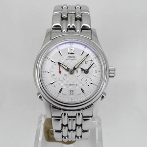 Reloj ORIS 690 7485 Clásico GMT Automático 37mm GMT Fecha SS Esfera Plateada Para Hombre - Imagen 1 de 7