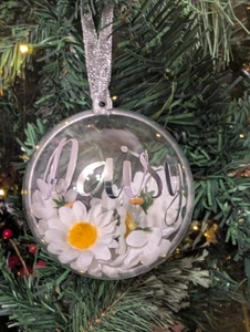 Personalisierte Gänseblümchenkugel, Sonnenblumenkugel, Blumenkugel, Vergissmeinnicht Kugel - Bild 1 von 23