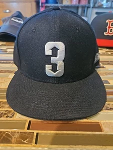 Baseballism Babe Ruth Hat Black White “3” Silhouette Fitted Size 7 3/8 Baseball - Picture 1 of 9