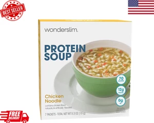 WonderSlim Protein Soup Chicken Noodle 70 Calories 12g Protein No Fat Low Car... - Picture 1 of 6