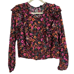 Wild Fable Red Floral Blouse Size XXL Long Sleeve NWT - Picture 1 of 8