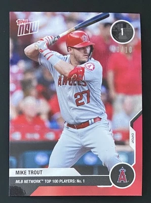 2020 Topps Now MLB Network Top 100 Mike Trout 10/10 - Image 1 of 2