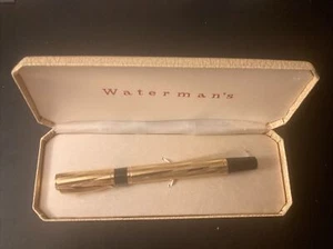 Waterman Roller Ideal 4.75" Faceted Gold Plated French NOS Vintage Original Box - Picture 1 of 6