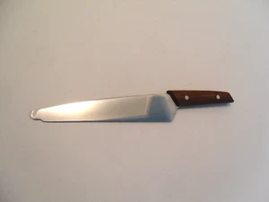 Vintage 8" Santoku Style Stainless Steel w/ Wood Handle Japan SHARP - Picture 1 of 6
