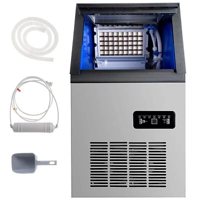 VIPSHOPMARKET 150LB/24h Built-In Ice Cube Maker Stainless Bar Restaurant Ice Cube Machine