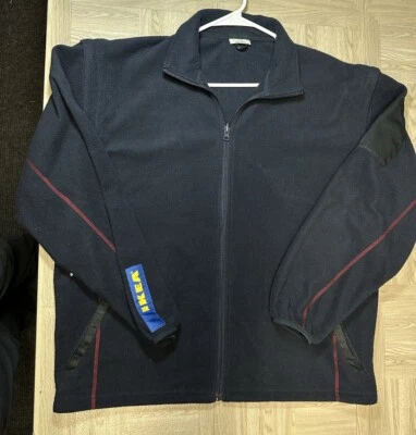 Chaqueta polar con cremallera para empleados de IKEA chaleco mangas extraíbles azul marino para hombres grande  Foto 1 de 4