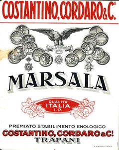 MARSALA, Trapani - ETICHETTA d'EPOCA VINO MARSALA COSTANTINO CORDARO - Picture 1 of 1