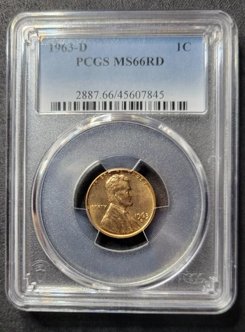 1963-D Lincoln Memorial Cent PCGS MS 66 RD(Red) Cover