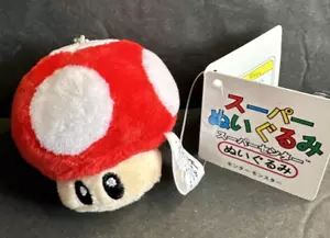 San-Ei Co. Super Mario Bros Red Mushroom Keychain Bag Charm With Tag - Picture 1 of 11