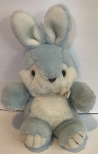 VINTAGE-10” 1982 AMC Blue /white Bunny Rabbit With how Bow Plush - Picture 1 of 10